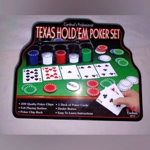 Cardinal Industries Deluxe Texas Hold'em Set in Tin Poker Chips Set 